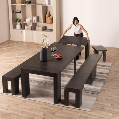 Solid Wood Extendable Dining Table for 2 to 12