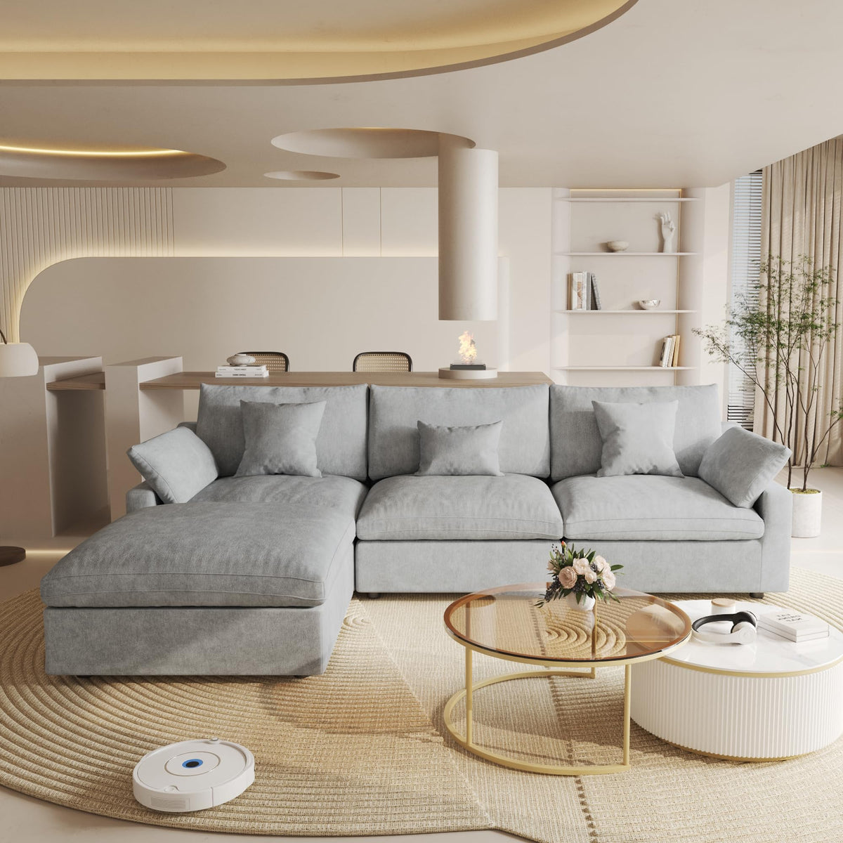 Linen Modular Sectional Sofa – Cloud Comfort Design