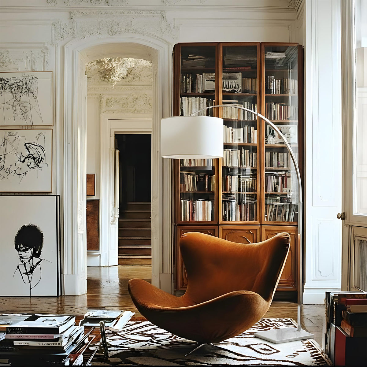 81 Inch Two Light Floor Lamp with Modern Design