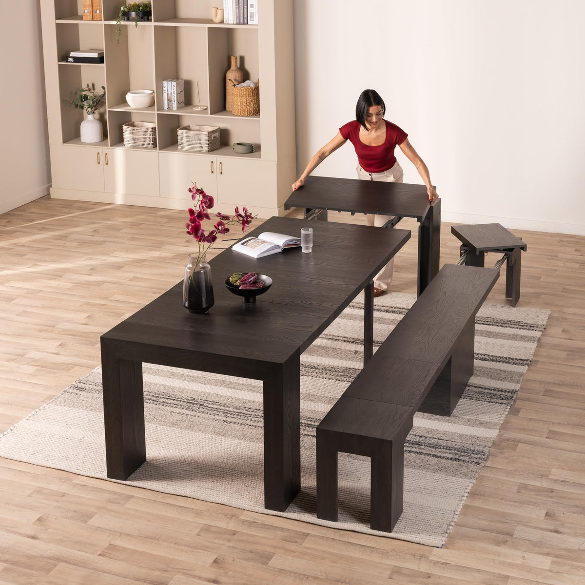 Solid Wood Extendable Dining Table for 2 to 12