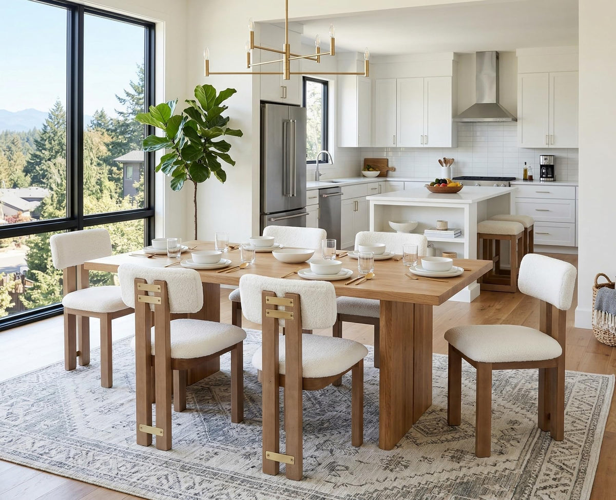 Modern Farmhouse Dining Chairs with Wood Frame
