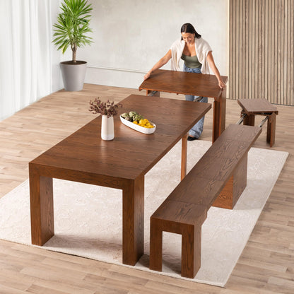 Solid Wood Extendable Dining Table for 2 to 12
