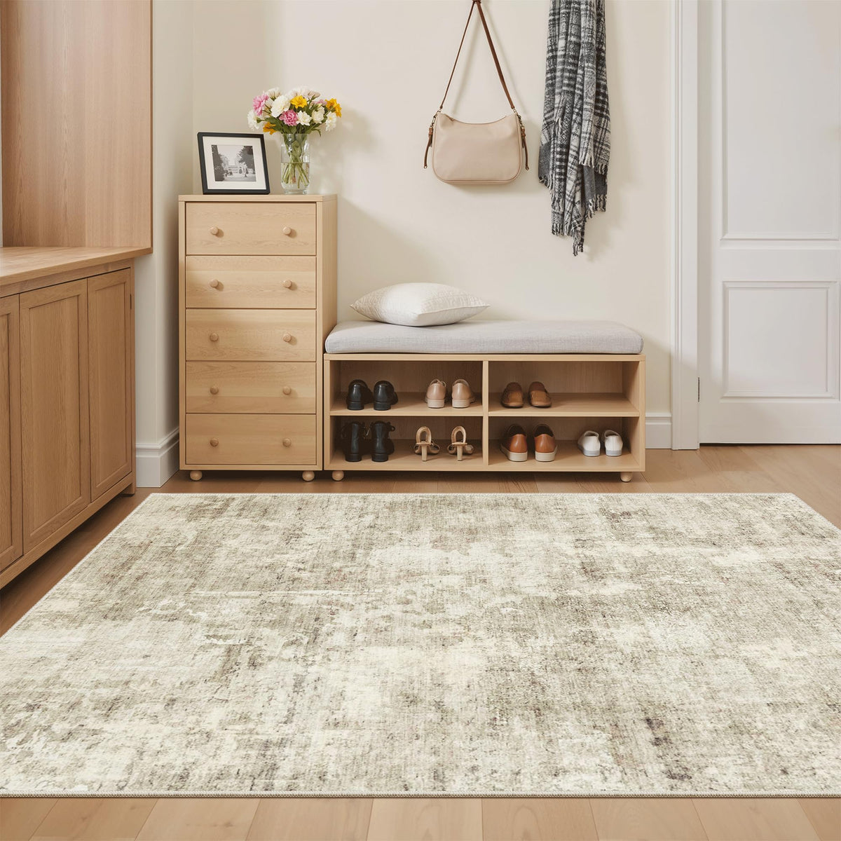 Washable Area Rug with Non Slip Backing