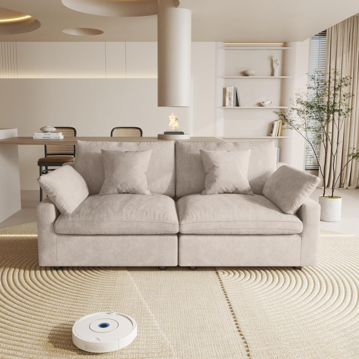 Linen Modular Sectional Sofa – Cloud Comfort Design