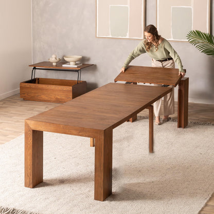 Solid Wood Extendable Dining Table for 2 to 12