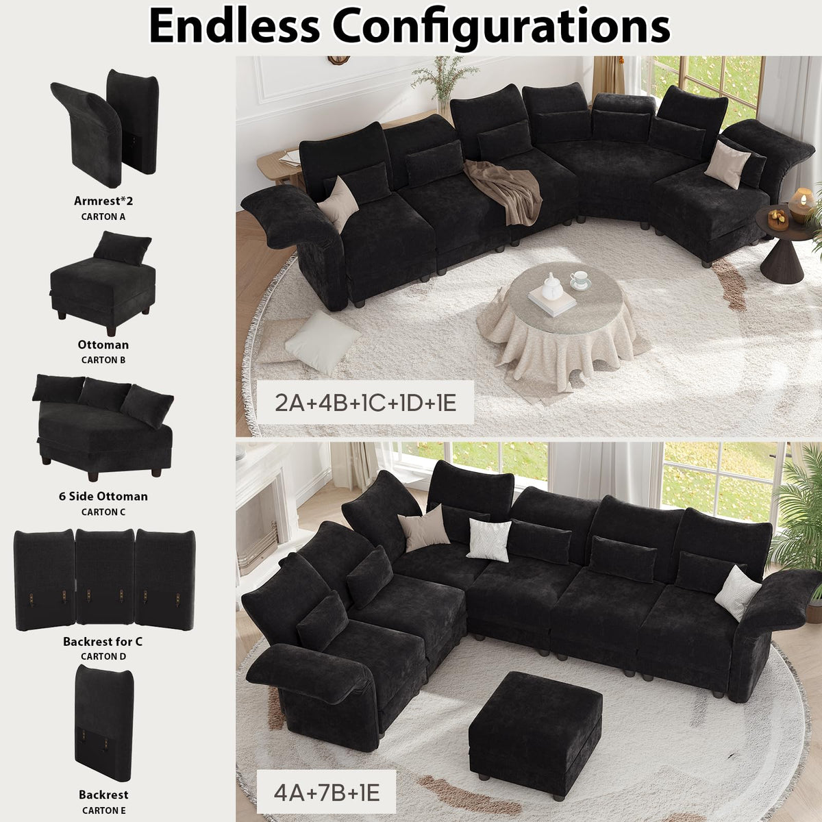 U-Shaped Sectional Sofa – Modern Lounge Design