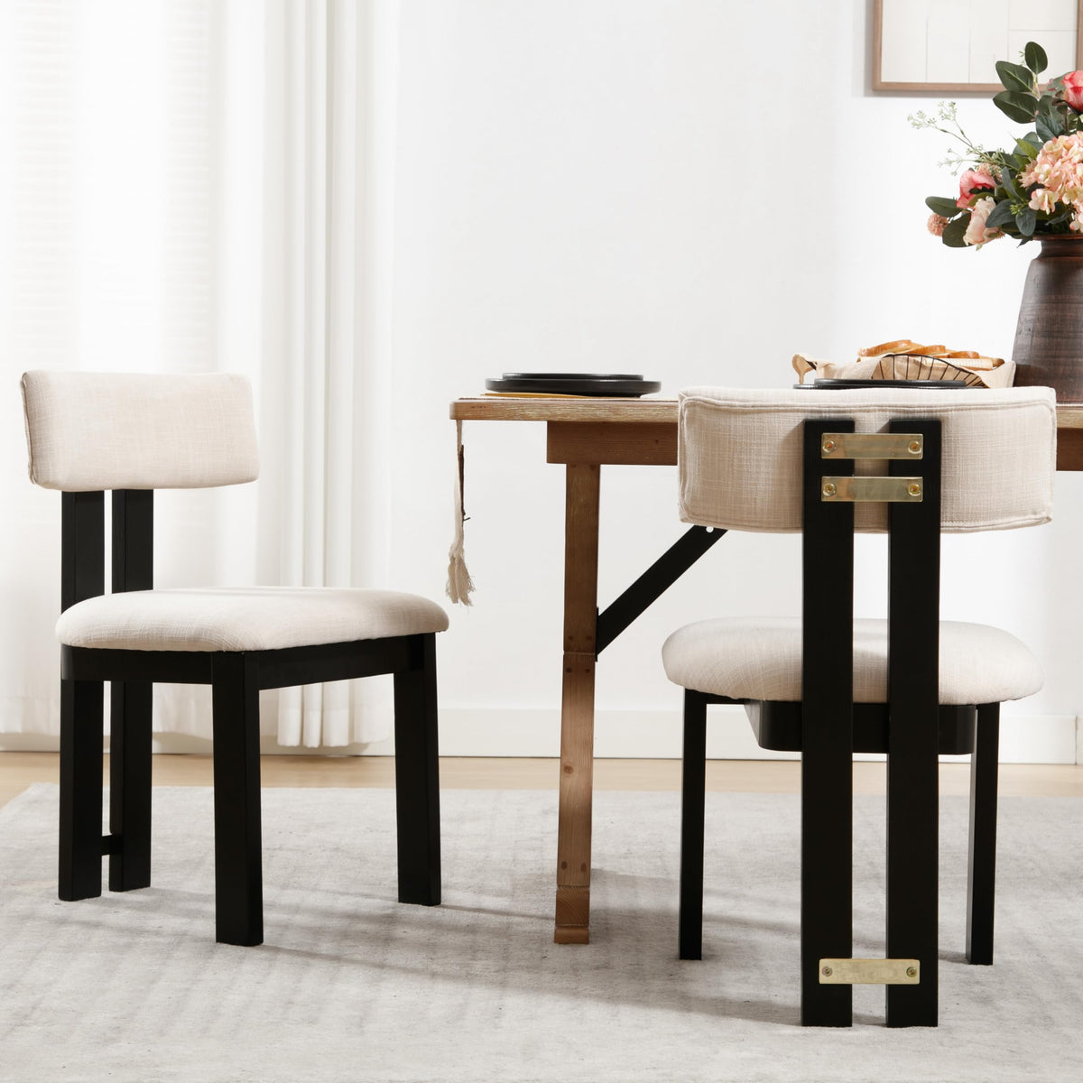 Modern Farmhouse Dining Chairs with Wood Frame