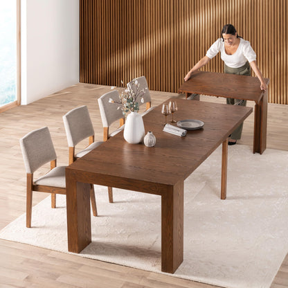 Solid Wood Extendable Dining Table for 2 to 12