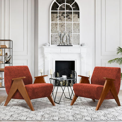 Mid-Century Accent Chair – Upholstered Wood Frame