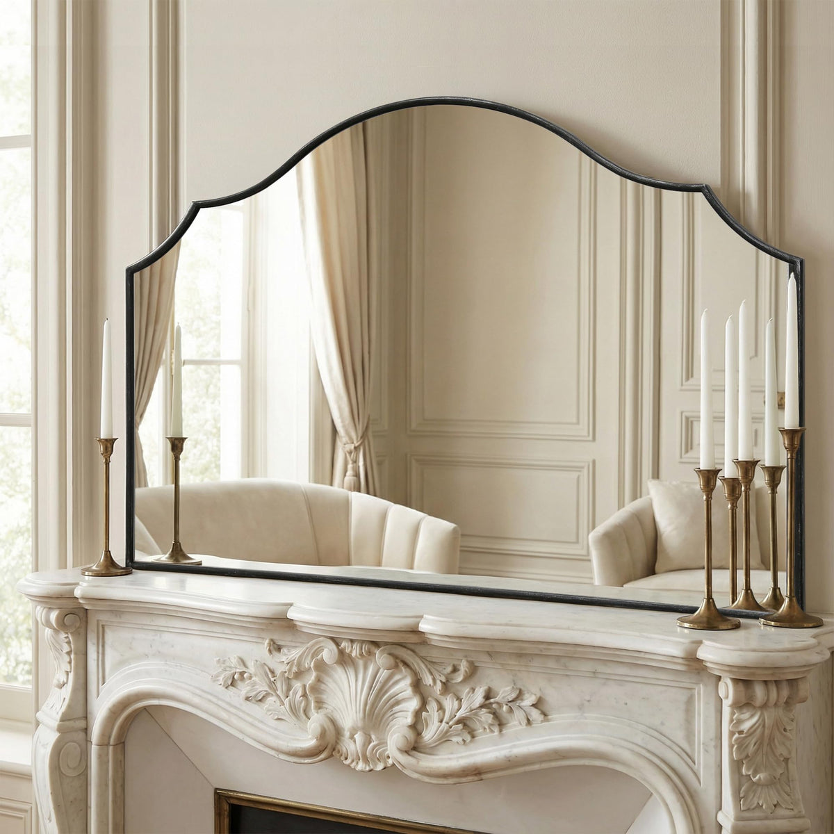 Gold Wall Mirror – Metal Frame Vanity Design