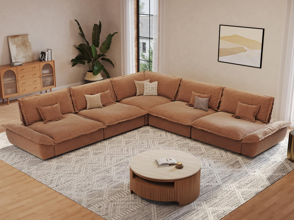 Oversized Modular Sectional Sofa – Deep Seat Design