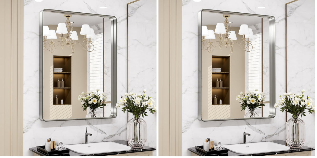 Rounded Rectangle Vanity Mirror – Metal Frame