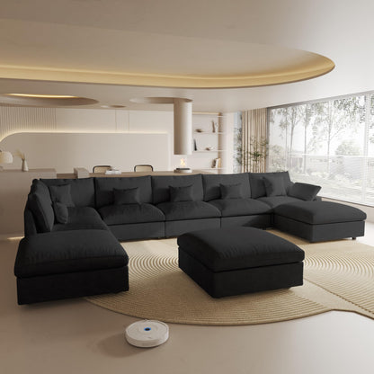 Linen Modular Sectional Sofa – Cloud Comfort Design