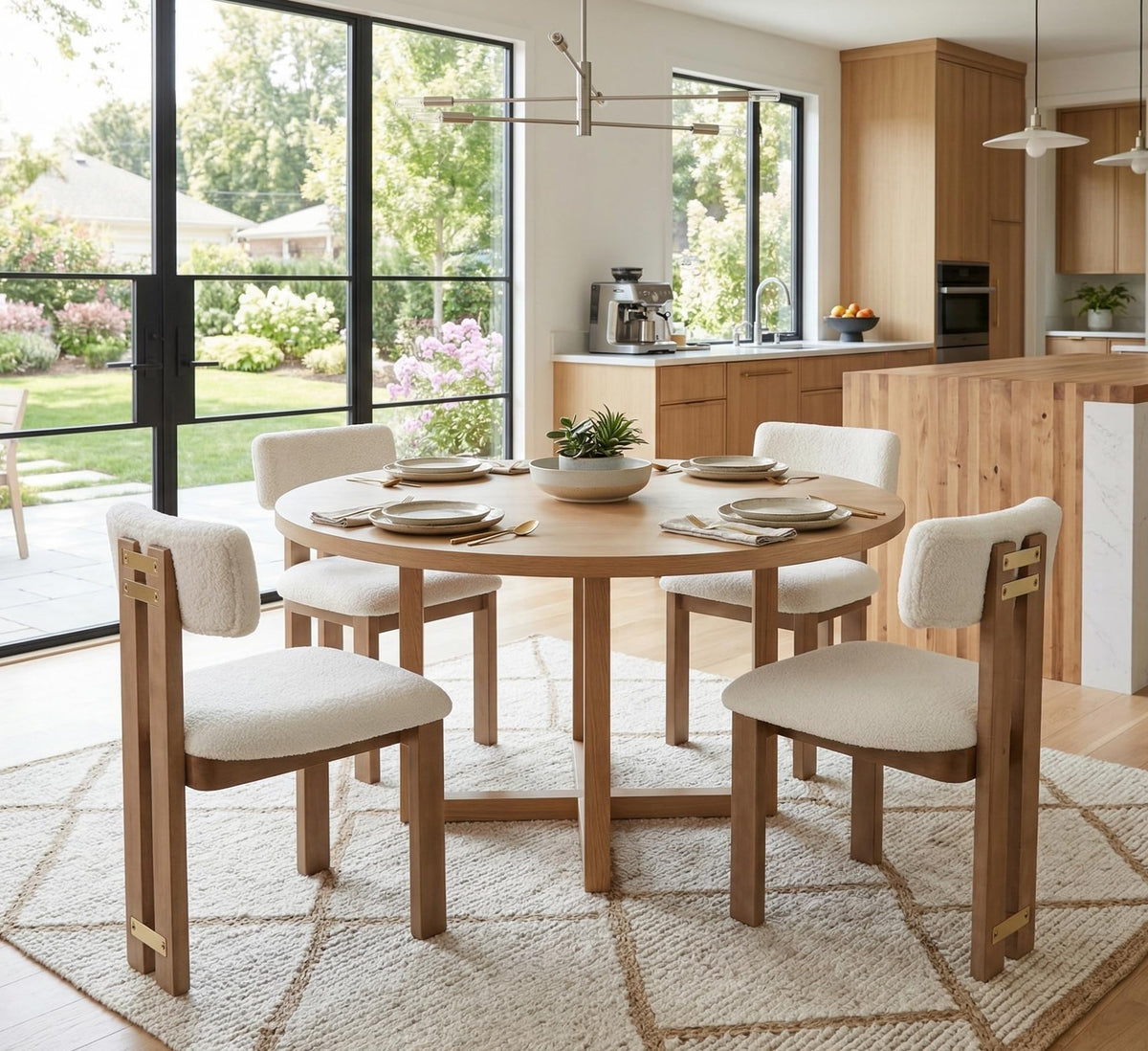 Modern Farmhouse Dining Chairs with Wood Frame