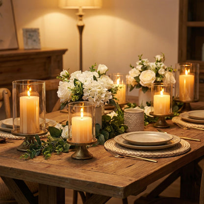 Modern Pillar Candle Holders – Decorative Set