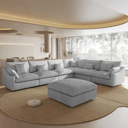 Linen Modular Sectional Sofa – Cloud Comfort Design
