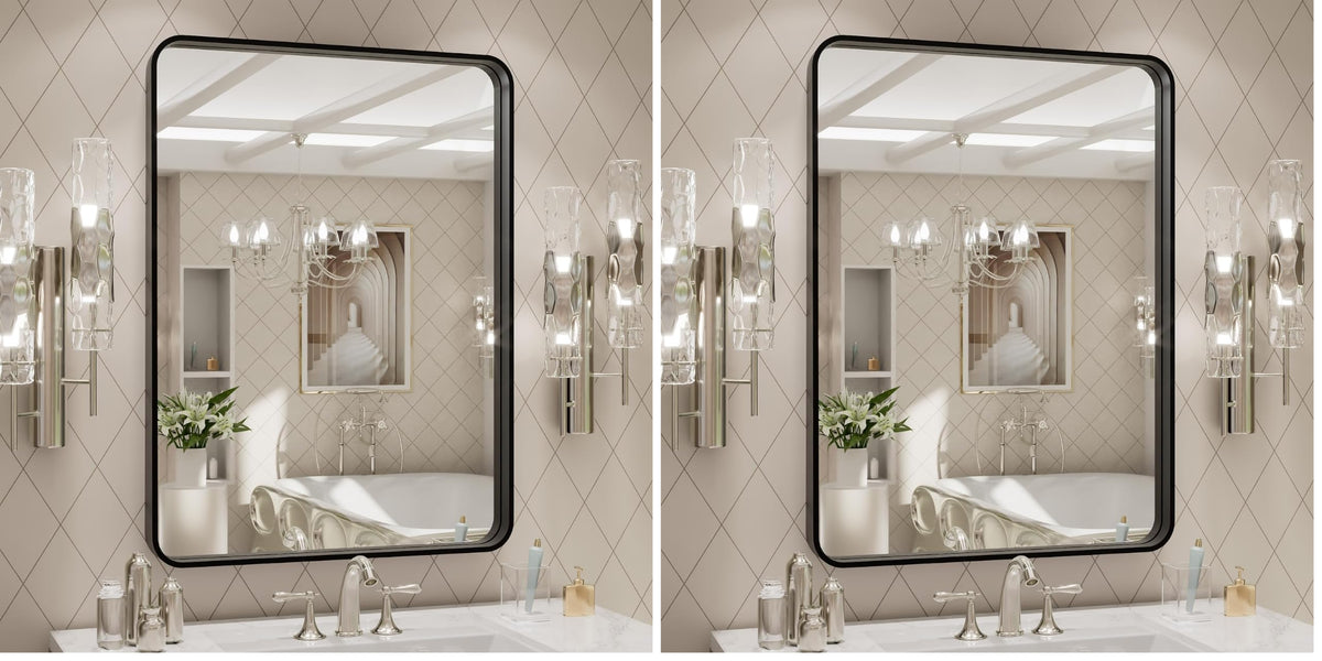 Rounded Rectangle Vanity Mirror – Metal Frame