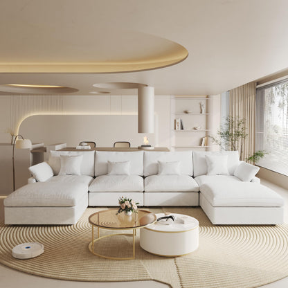 Linen Modular Sectional Sofa – Cloud Comfort Design