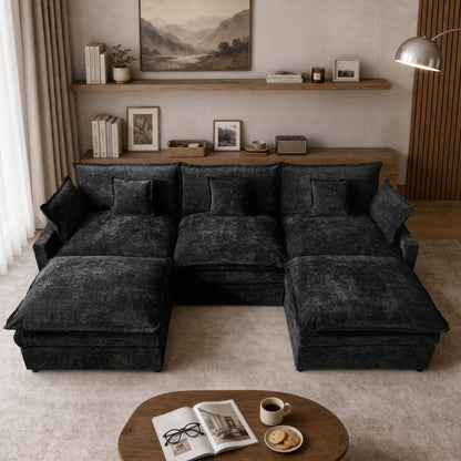 108" Modular Cloud Sectional Sofa with Ottoman