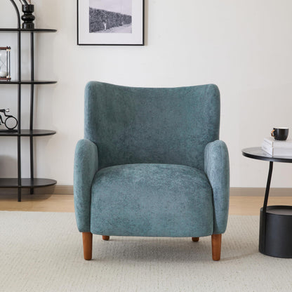 Velvet Wingback Accent Chair – Mid-Century Design