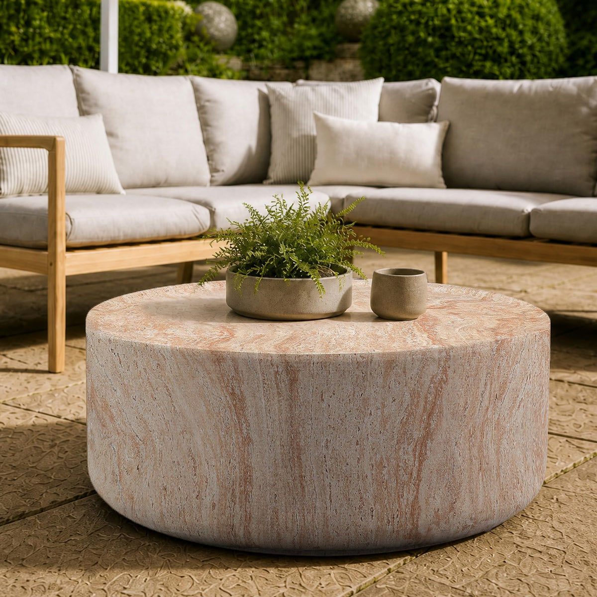 Round Fiberglass Coffee Table with Modern Design