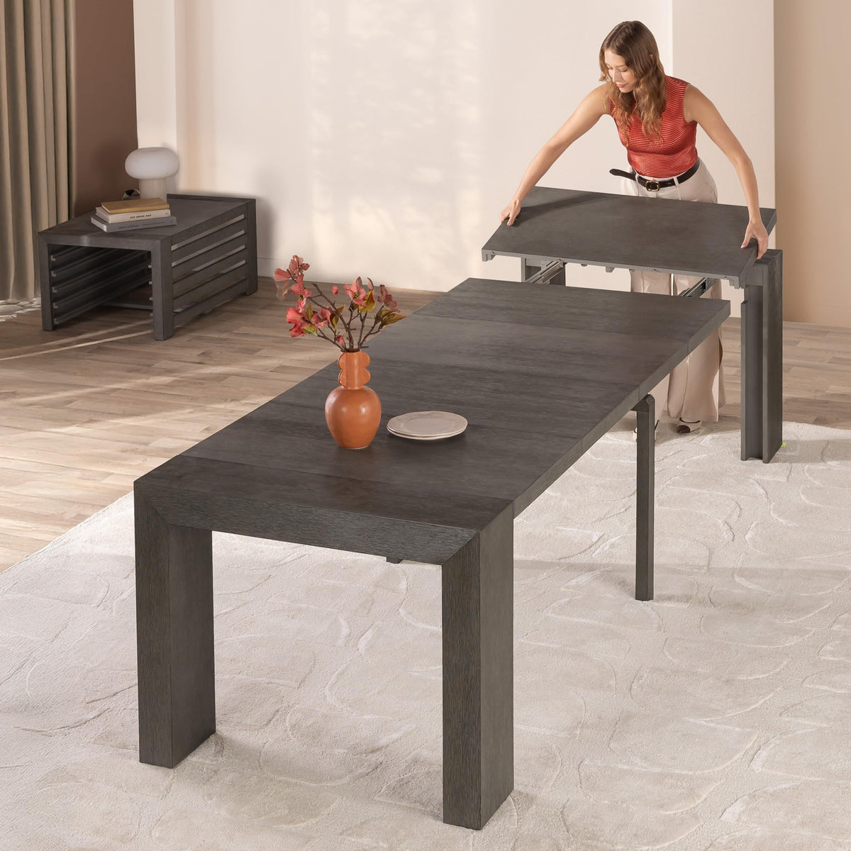 Solid Wood Extendable Dining Table for 2 to 12