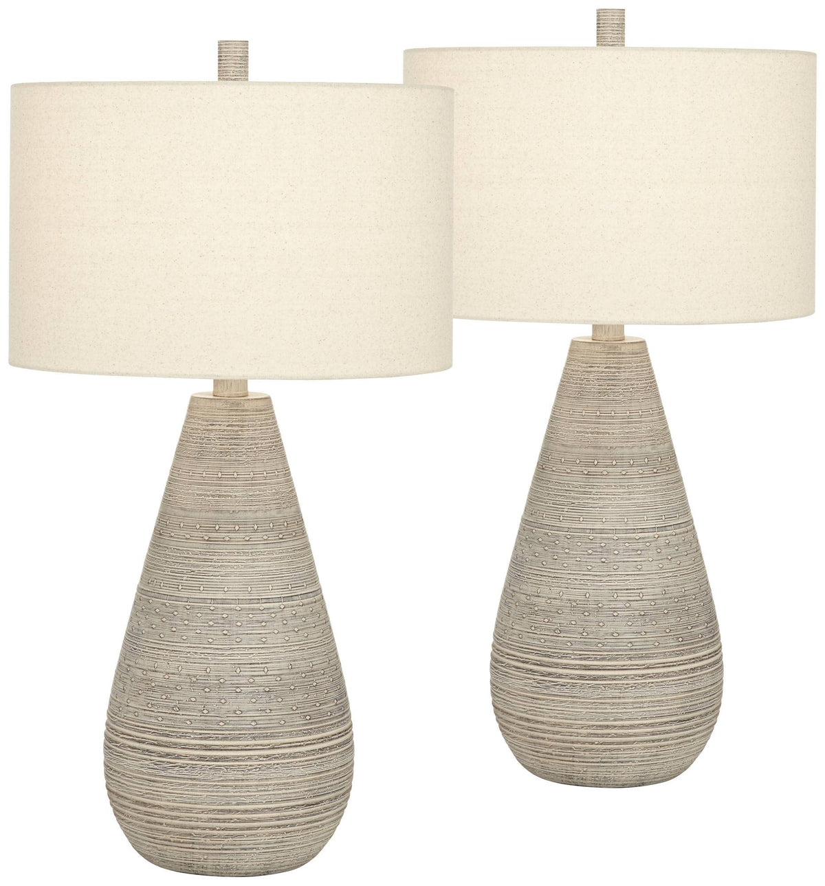30 Inch Vase Table Lamps in Natural Gray Set of 2