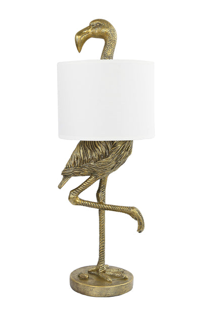 Flamingo Table Lamp – Gold & White Statement Design