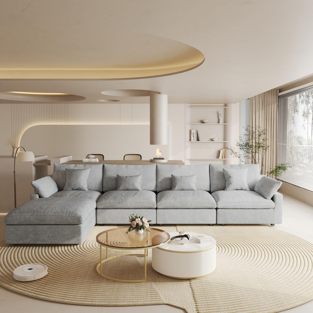 Linen Modular Sectional Sofa – Cloud Comfort Design