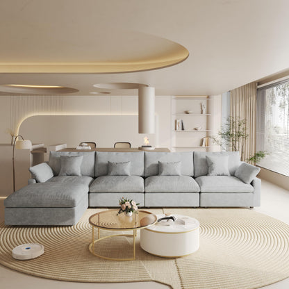 Linen Modular Sectional Sofa – Cloud Comfort Design