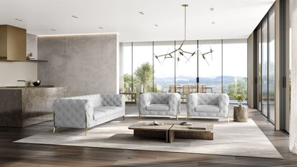 Italian Leather Sofa – Modern Tufted Design