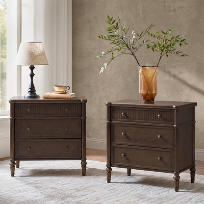3 Drawer Nightstand with Charging Station