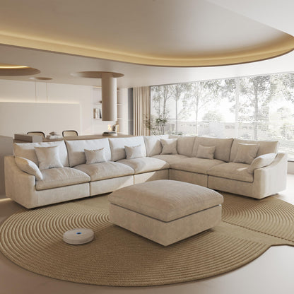 Linen Modular Sectional Sofa – Cloud Comfort Design