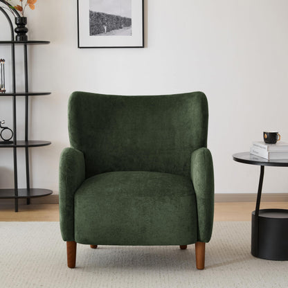 Velvet Wingback Accent Chair – Mid-Century Design