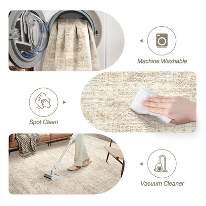 Washable Area Rug with Non Slip Backing