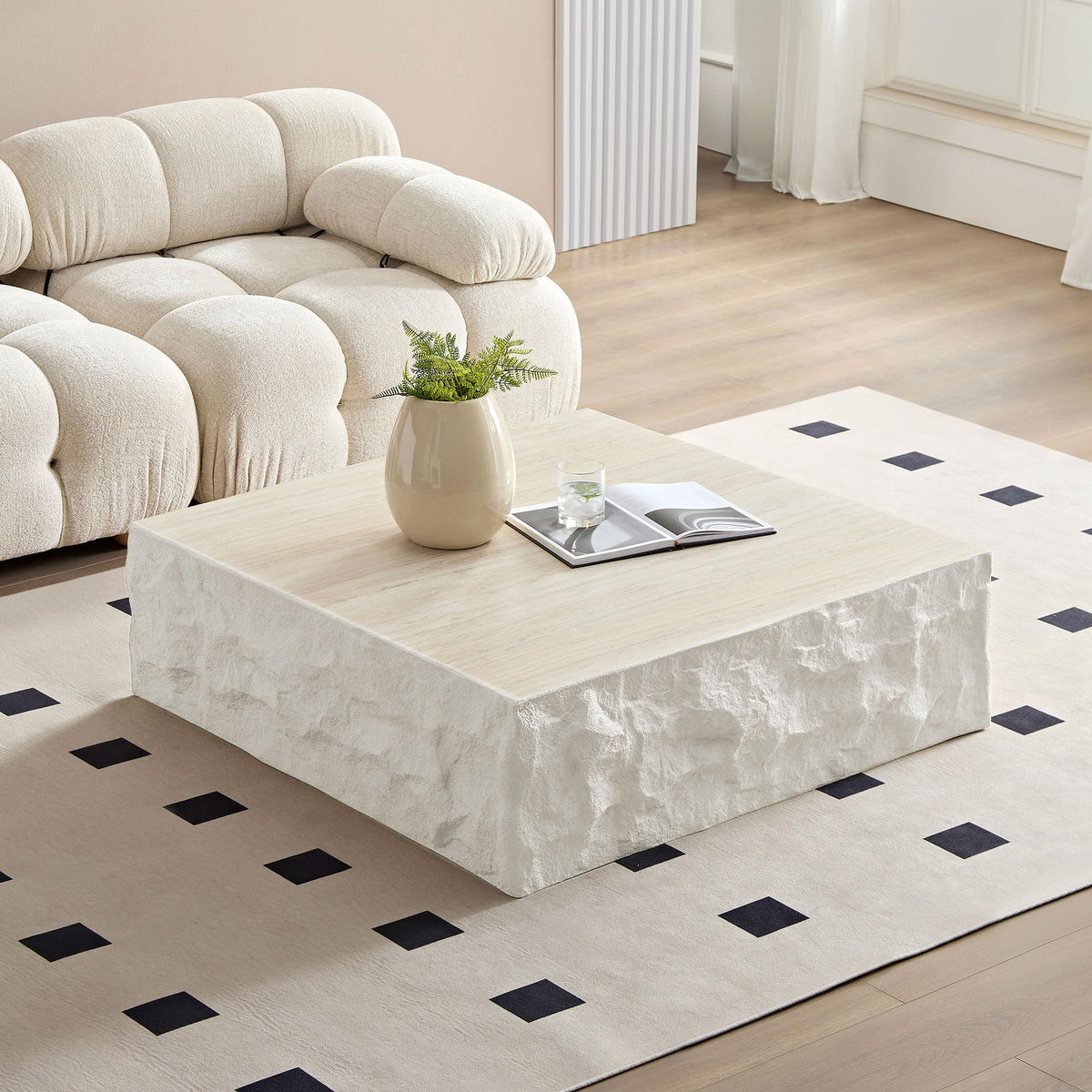 Round Fiberglass Coffee Table with Modern Design