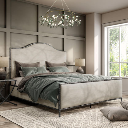 Metal Upholstered Bed – Hammered Steel Frame