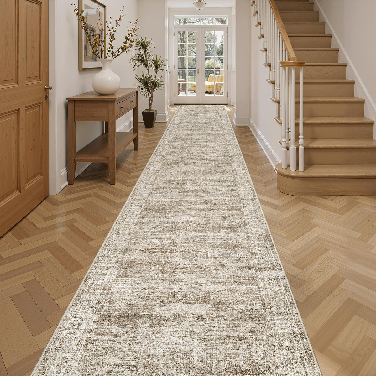 Washable Area Rug with Non Slip Backing