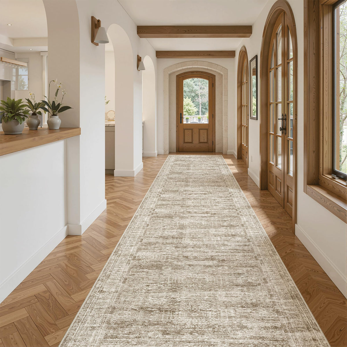 Washable Area Rug with Non Slip Backing