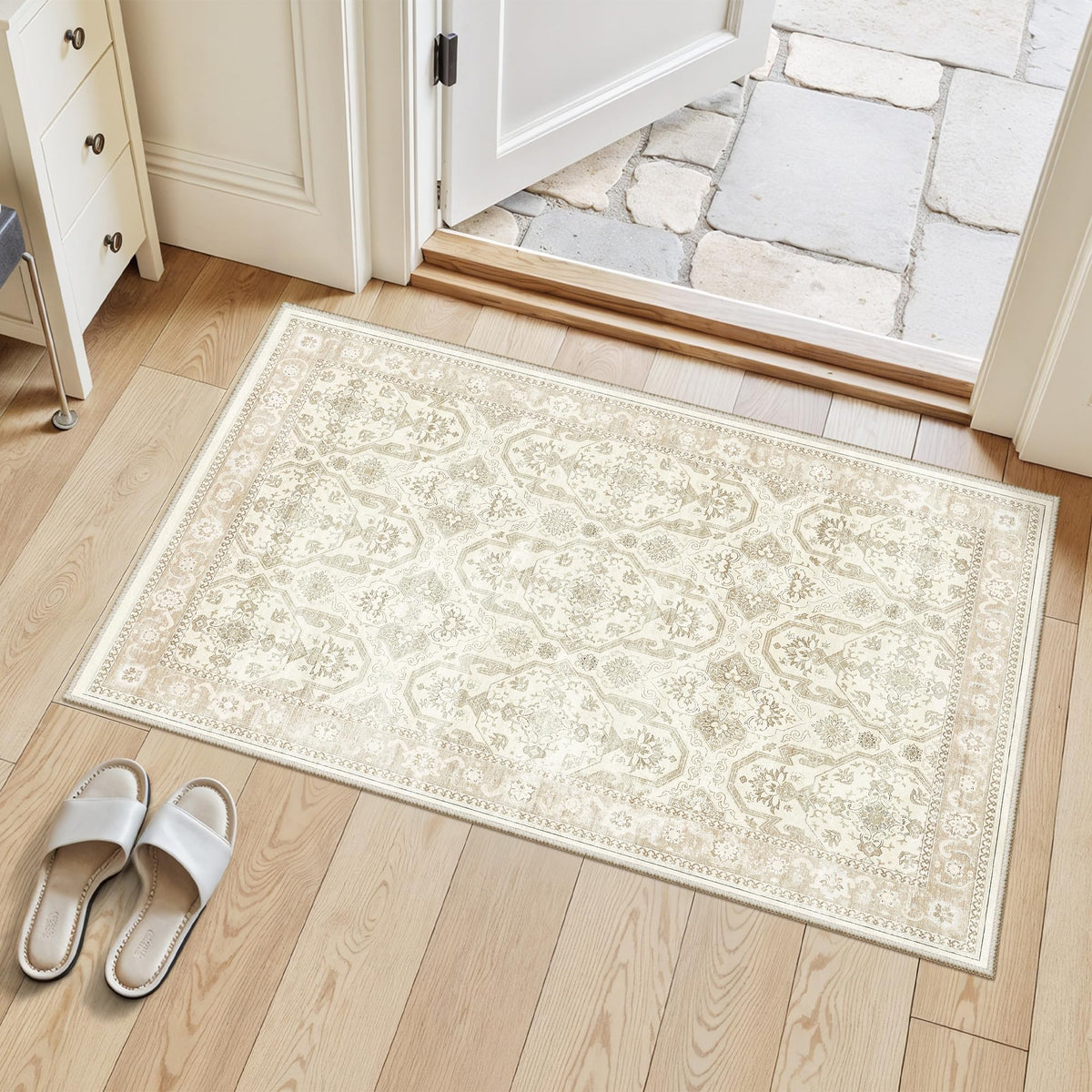 Washable Area Rug with Non Slip Backing