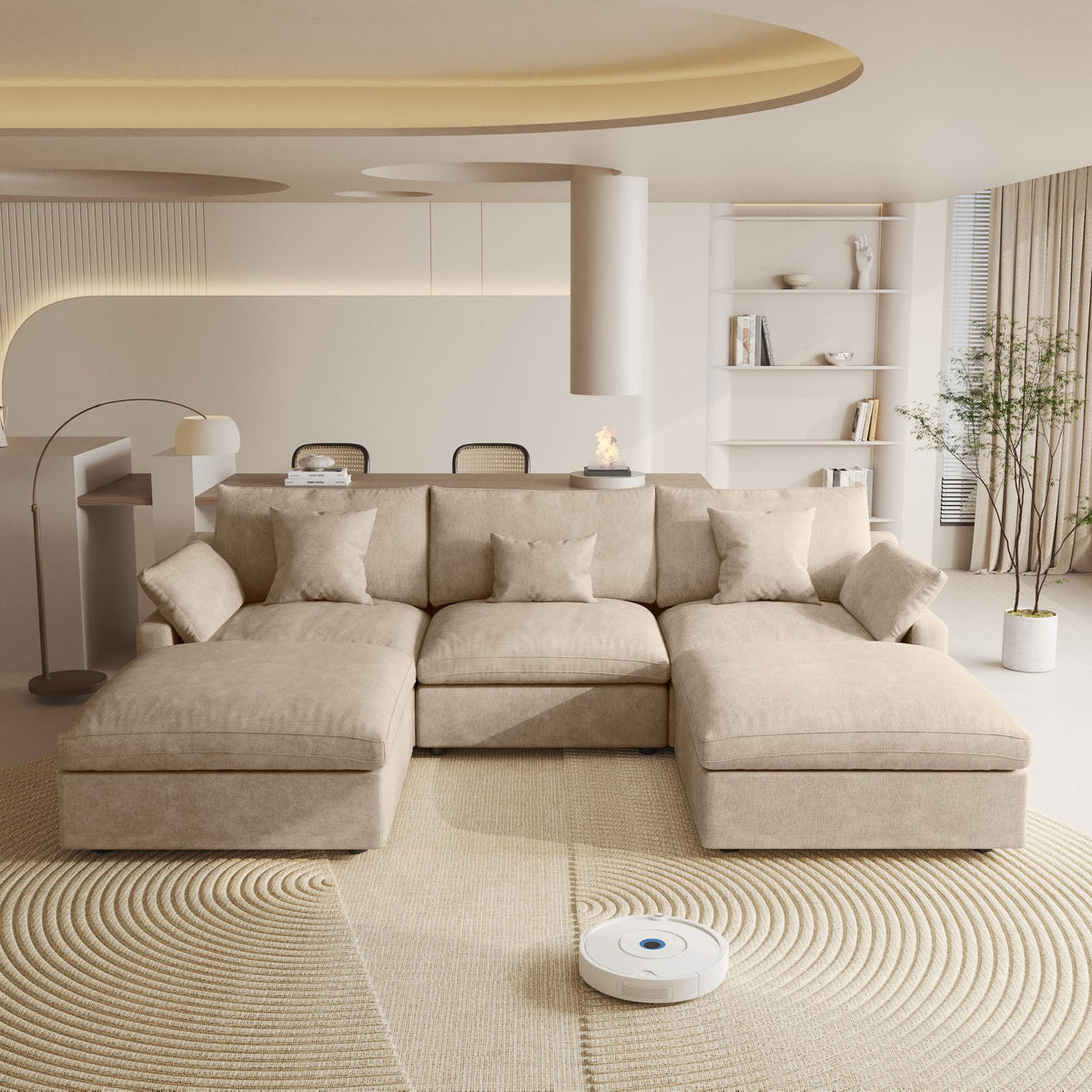 Linen Modular Sectional Sofa – Cloud Comfort Design