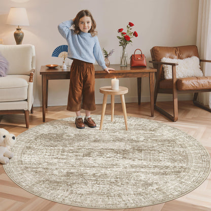 Washable Area Rug with Non Slip Backing