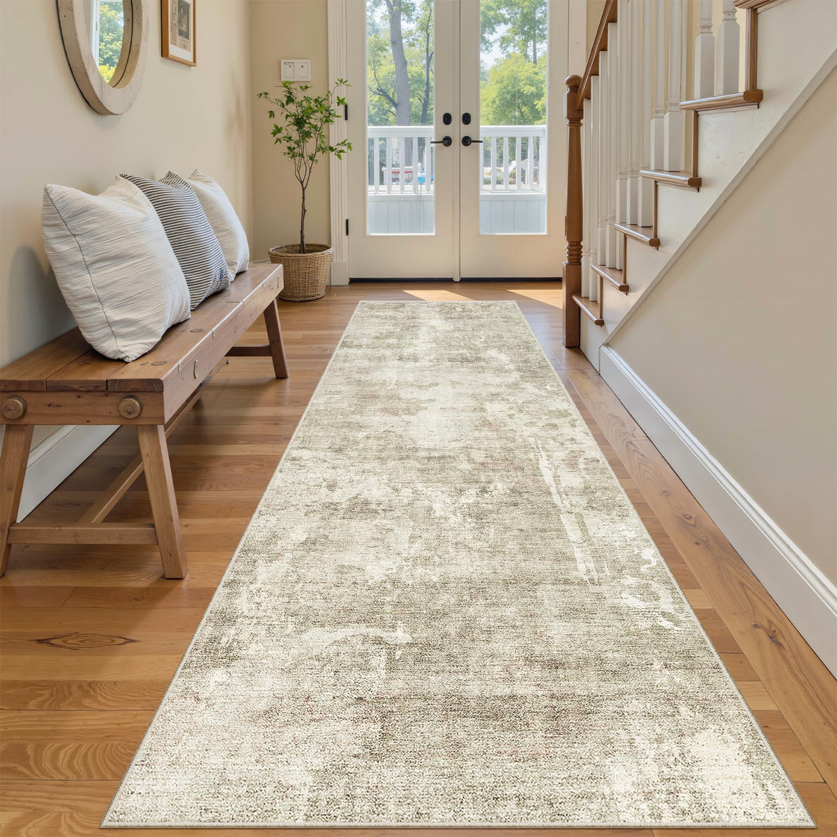 Washable Area Rug with Non Slip Backing