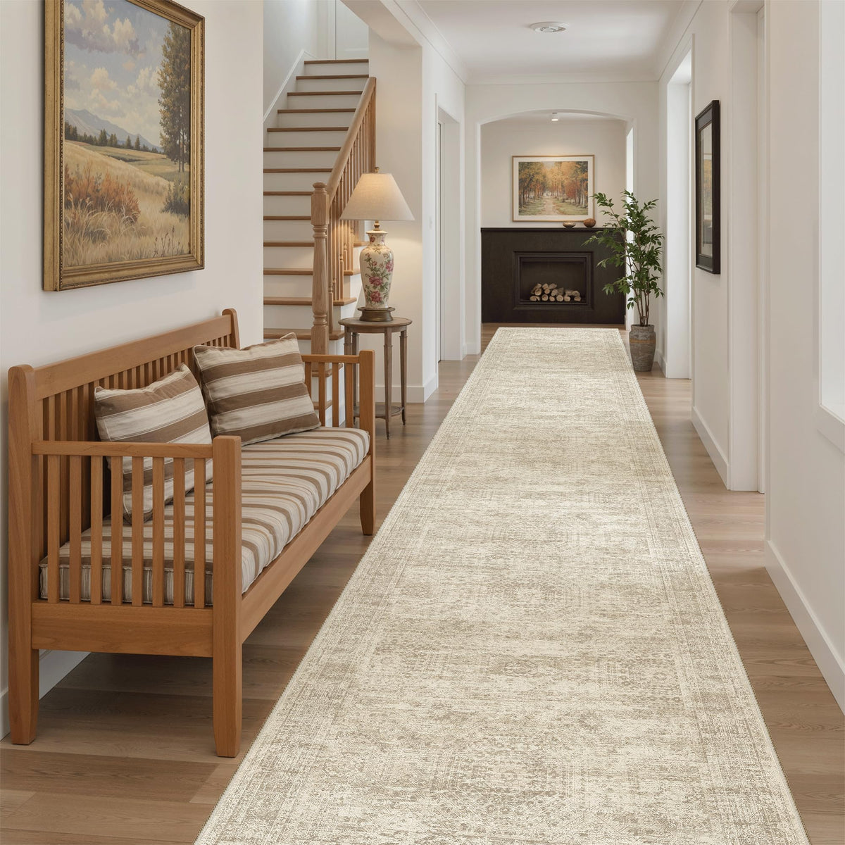 Washable Area Rug with Non Slip Backing
