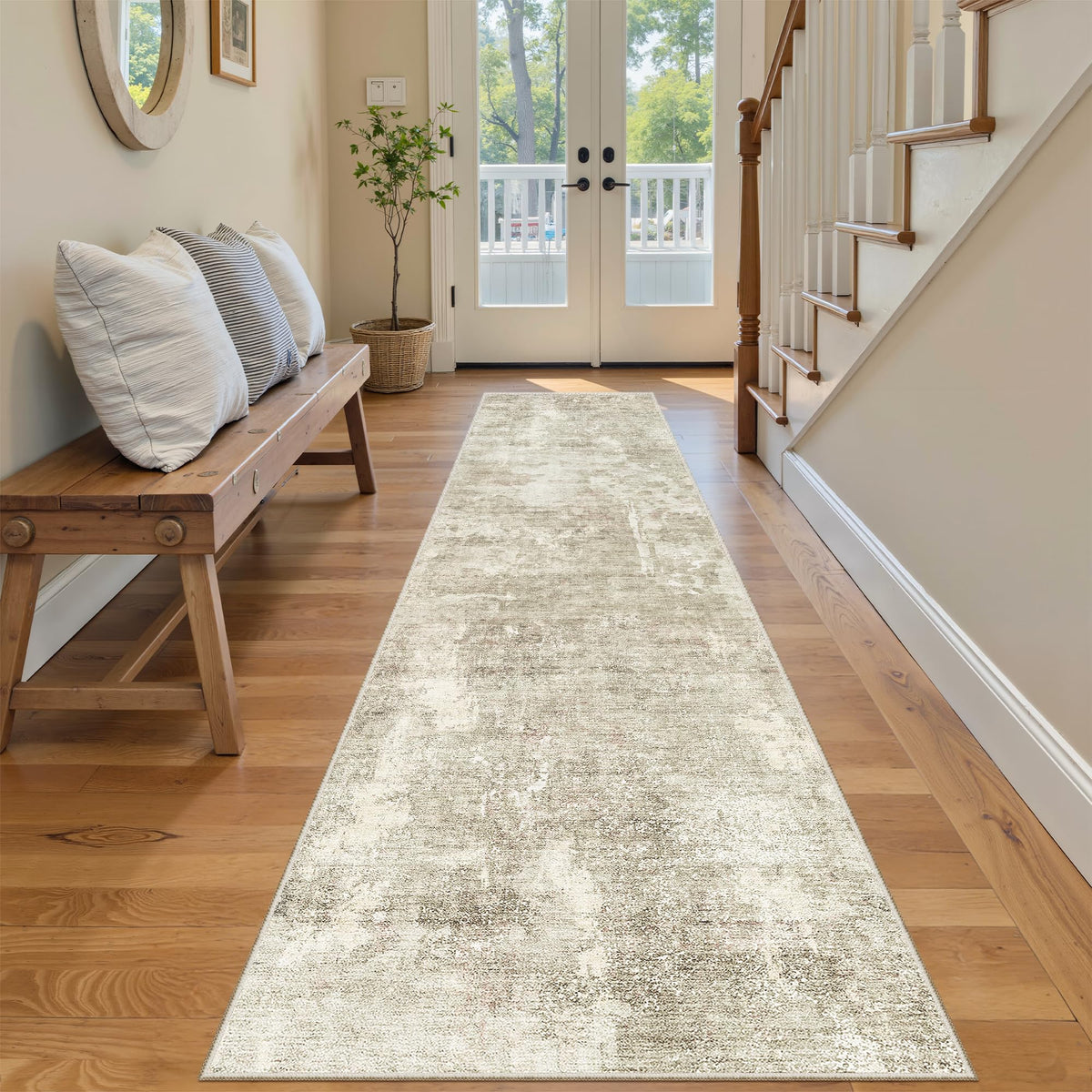 Washable Area Rug with Non Slip Backing