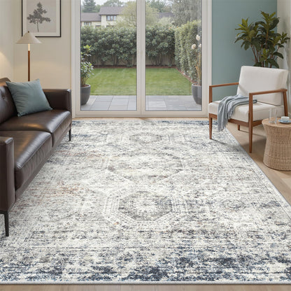 Washable Area Rug with Non Slip Backing