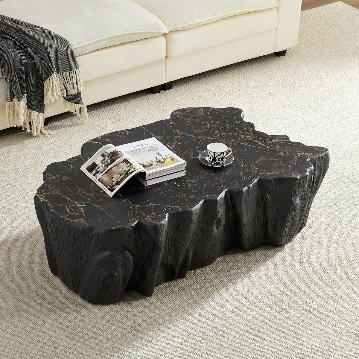 Round Fiberglass Coffee Table with Modern Design