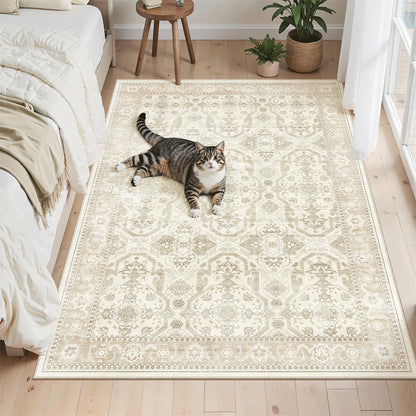 Washable Area Rug with Non Slip Backing