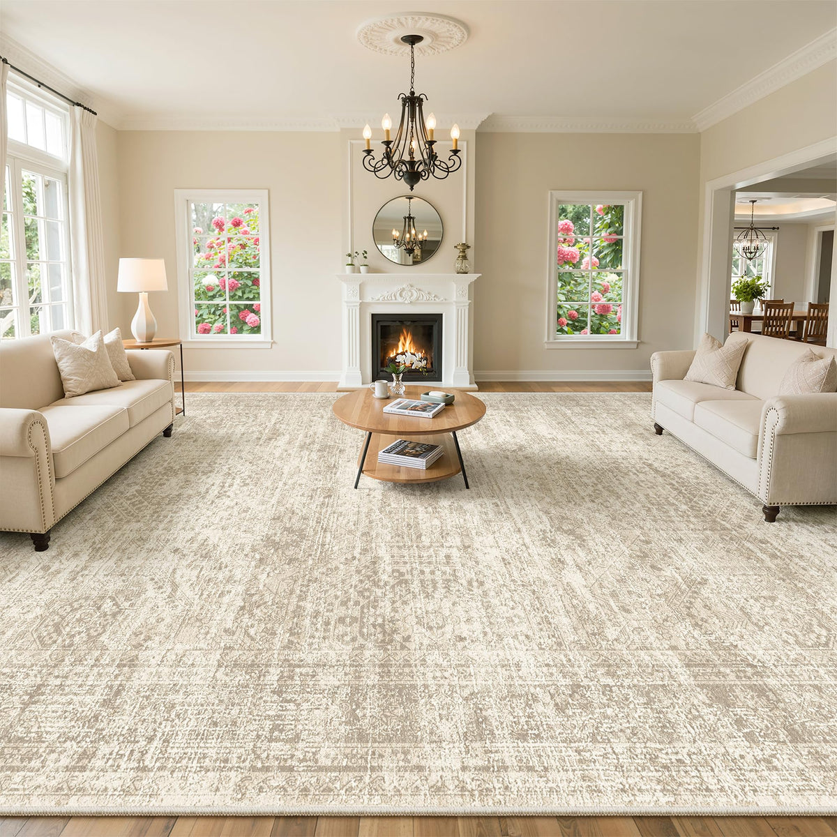 Washable Area Rug with Non Slip Backing