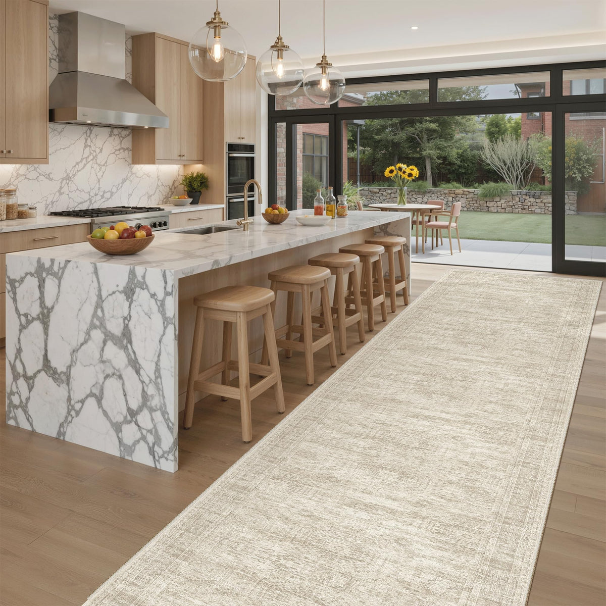 Washable Area Rug with Non Slip Backing